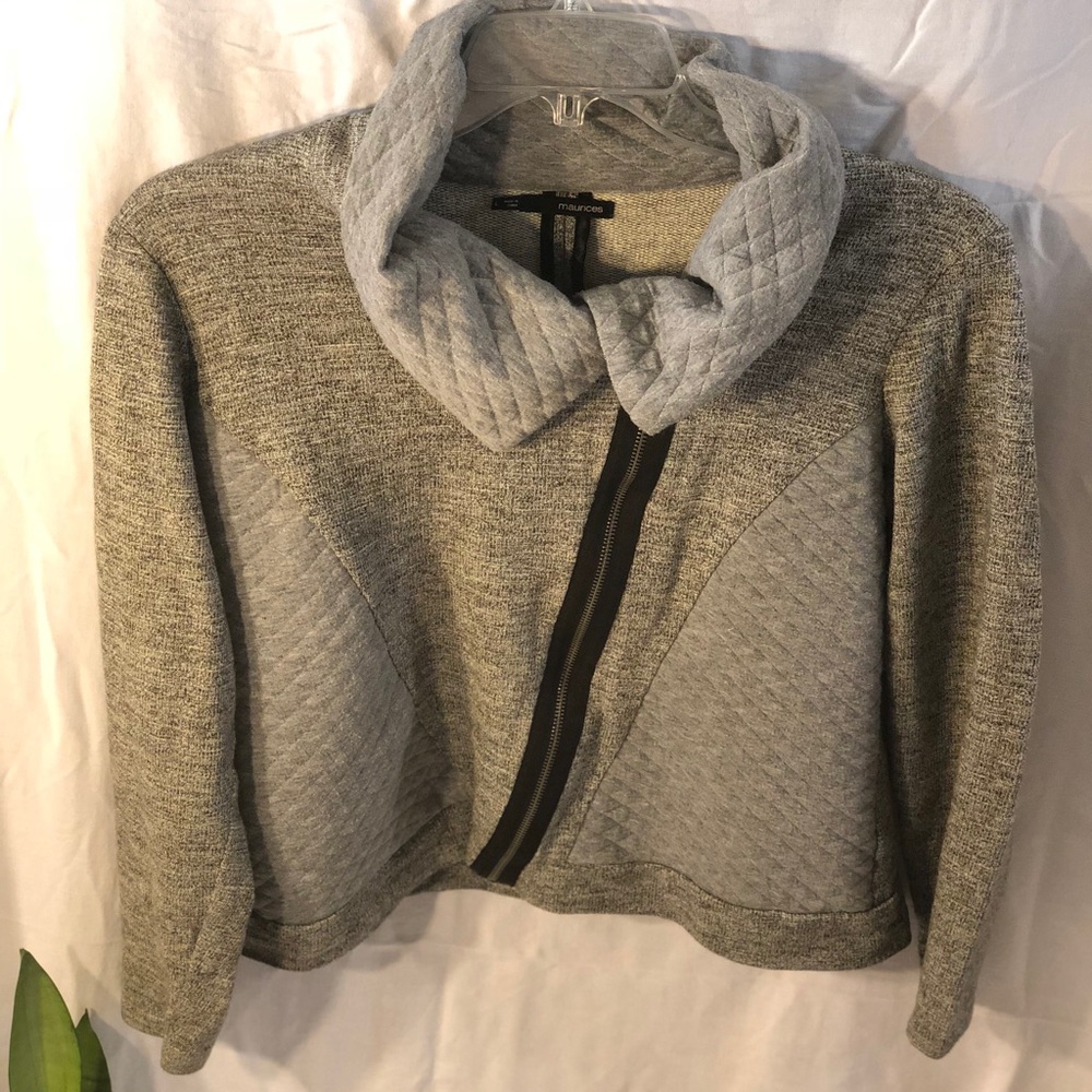 Maurices cropped fabric moto style jacket